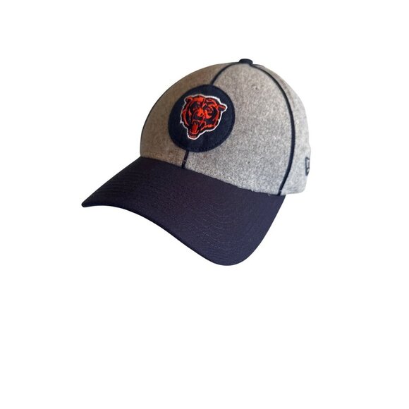 Chicago Bears New Era S/M Cap Gray & Navy Wool Blend - Picture 1 of 6